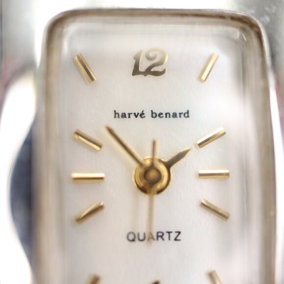 Harve Bernard Womens Faded Two Tone MOP Watch 19mm Rectangle Dial w New Battery - Picture 7 of 16